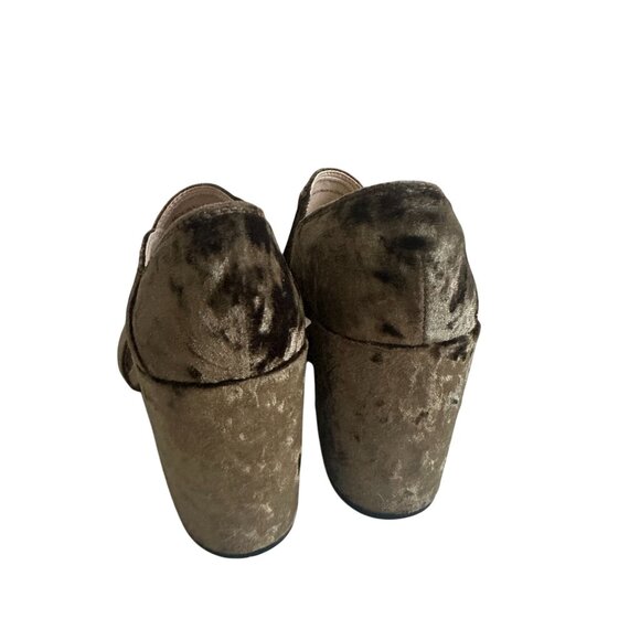 CABI Olive Brown Crushed Velvet Heels Size US 7 - Picture 5 of 10